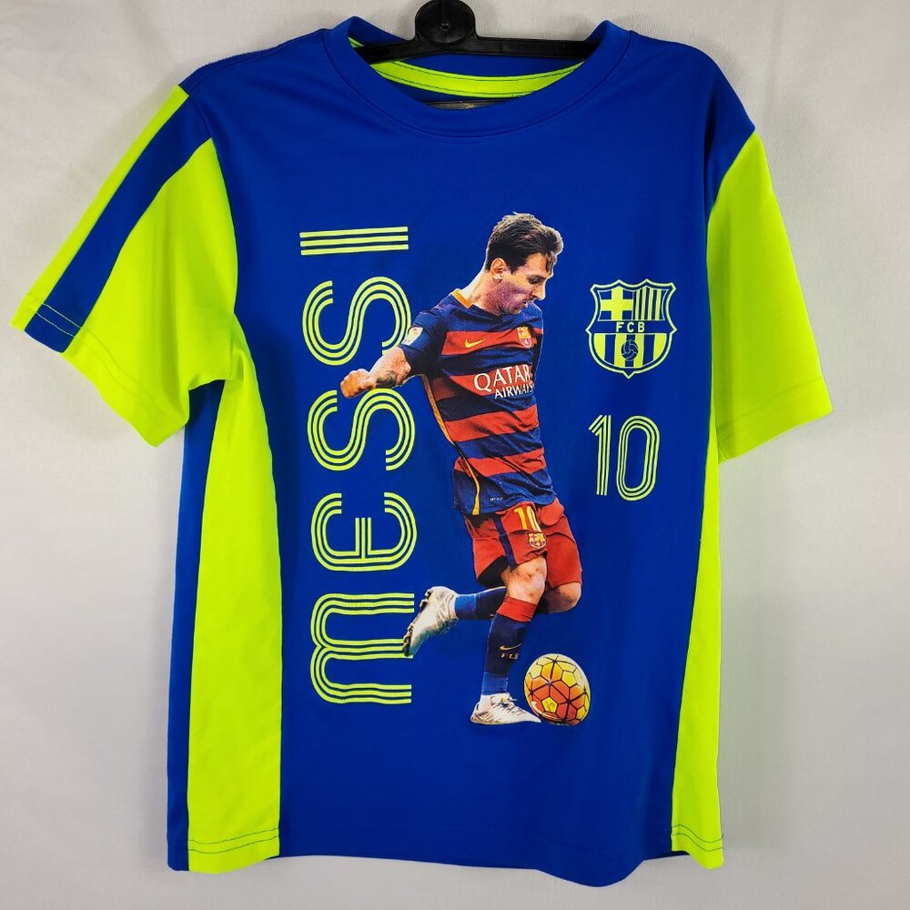 Soccer Barcelona Football Club Messi Short Sleeve Shirt Activewear Youth Medium
